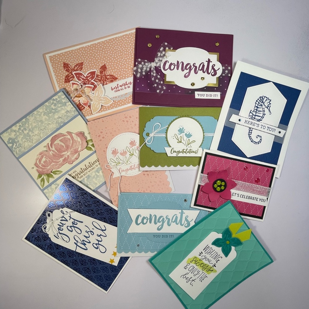 10 Handmade Congratulations Greeting Stampin Up! Cards! NEW